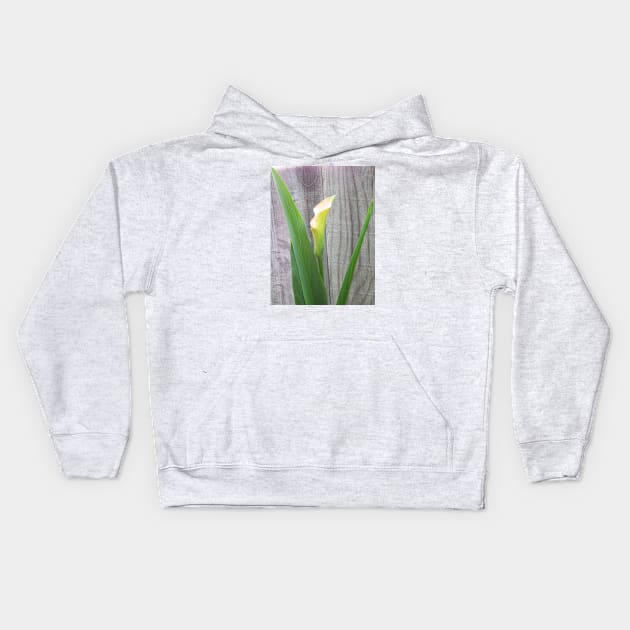 Beautiful Single Calla Lily Kids Hoodie by HutzcraftDesigns